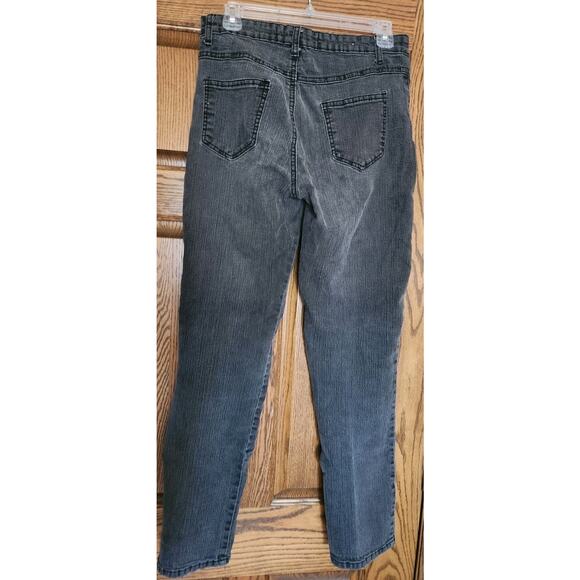 Ladies Cos Jeans Size 8 Bling Edging Dark Wash Gray - Picture 5 of 6